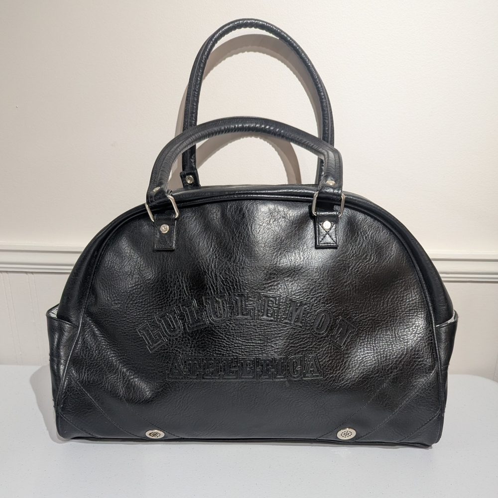 Vintage lululemon Black Duffel PU leather Bag